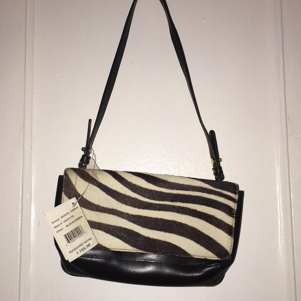 Adrienne Vittadini Zebra print black purse